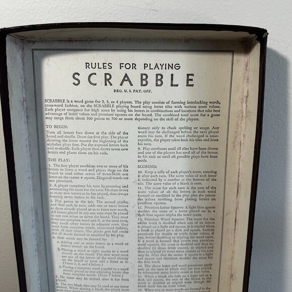 1948-1953 Vintage SCRABBLE Board Game Selchow & Righter - Picture 7 of 9